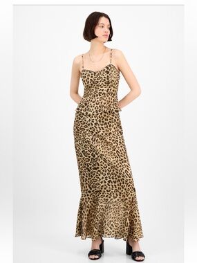 14th Place Bustier Peplum Top & Skirt Set - Leopard size small NWT